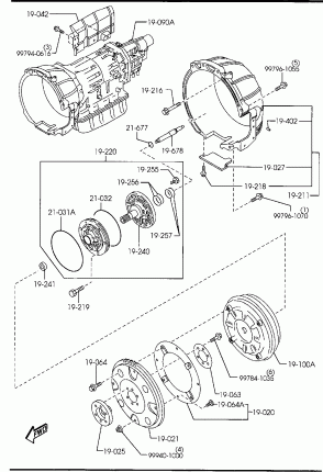 1910A  - AUTOMATIC TRANSMISSION TORQUE CONVERTER, OIL PUMP & PIPINGS (4-SPEED)
