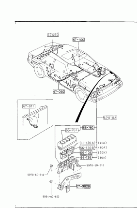 6700 A - WIRING HARNESSES(FRONT & REAR ) (COUPE)