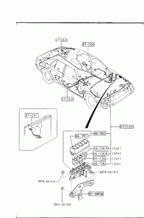 6700 B - WIRING HARNESSES(FRONT & REAR ) (HATCHBACK)