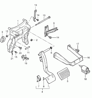 Педали тормоза и акселератора