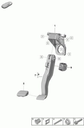 Педаль тормоза (узел в сборе)