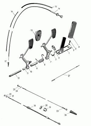 Педальный узел тормоза и сцепления