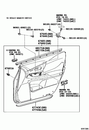 Передняя панель двери и стекло