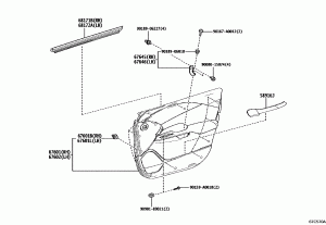 Передняя панель двери и стекло