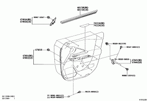Передняя панель двери и стекло