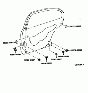 Задняя дверь- панель двери и стекло