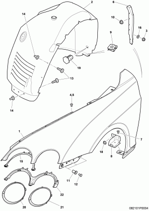 IPC / BIN: 082101F0005 - BODY & TRIM / WINGS / FRONT WING & WHEELARCH LINER