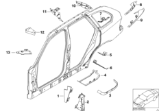 Детали из шумопогл.матер.в полост.боков.