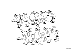 Оборотный коленвал с вкладышами подшипн.