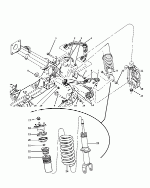 SUSPENSION,FRONT,CONTROL ARMS,SPRING,SHOCK,KNUCKLE