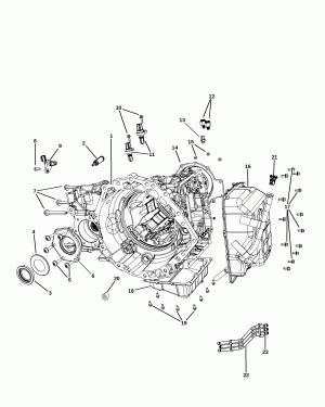 TRANSAXLE CASE & RELATED PARTS / FRONT VIEW [DG2]