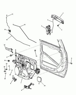 REAR DOOR, HARDWARE COMPONENTS