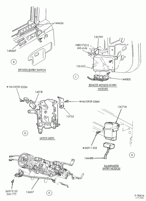 ELECTRICAL SYSTEMS-Keyless, remote, illuminated entry system & related parts - Page B