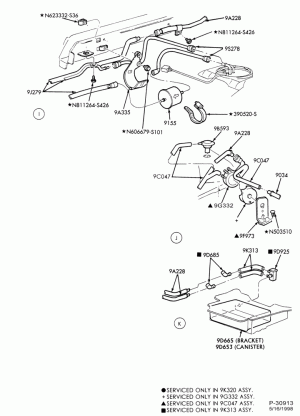 6 CYL. 3.0L - EXC. DOHC-Fuel system - line installation - Page B