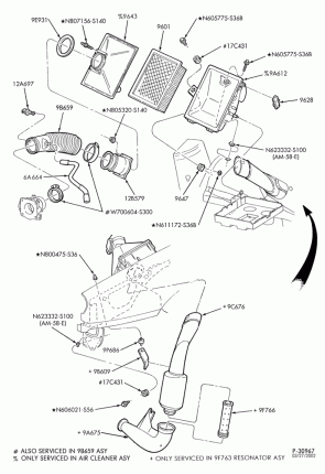 6 CYL. 3.0L - EXC. DOHC-Air cleaner