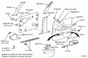 SOFT, INTERIOR TRIM-Interior trim panels & related parts - B/T 54 - Ford - Front
