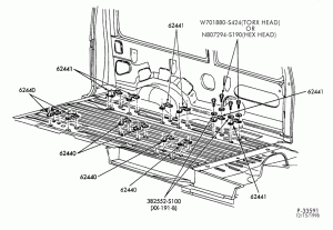 SEATS AND SEAT BELTS-Rear strikers - bench seats - standard wagon-E150/350