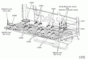 SEATS AND SEAT BELTS-Rear strikers - bench seats - extended wagon-E150/350