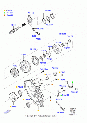 Transfer Drive Components, 4X4 1 Speed Transfer Case With TOD, Rear; 11/AUG/2014-30/JUN/2017