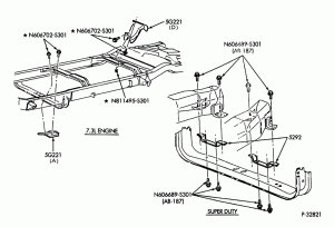 SPRING, STABILIZERS, REAR SUSPENSION-Exhaust system - shields - frame mounted - 8 cyl. 7.3L-E250/550