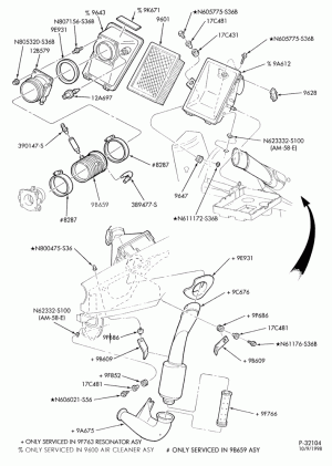 8 CYL. 3.4L - SHO - E (TAURUS)-Air cleaner