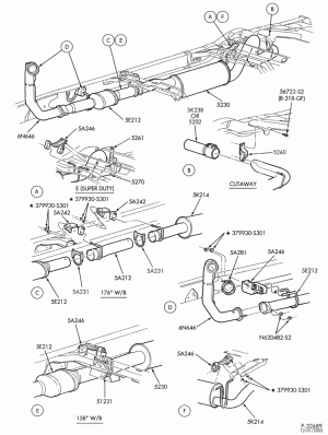 SPRING, STABILIZERS, REAR SUSPENSION-Exhaust system - 8 cyl. 7.3L - Diesel-E350/450