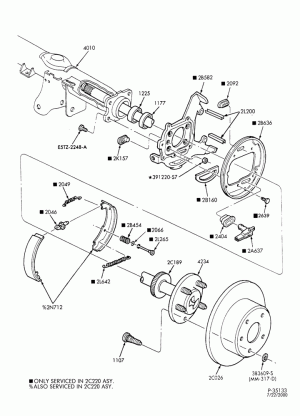 BRAKES-Parking brake adapter - with rear disc brake
