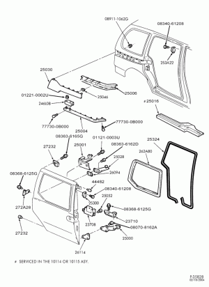 BODY SIDES AND QUARTER-Sliding side door - hinge, roller & track assembly-DM