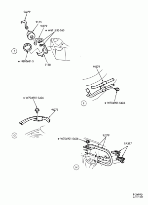 MANIFOLDS, THERMOSTATS & EMISSION PARTS-Fuel system - line installation - Page B