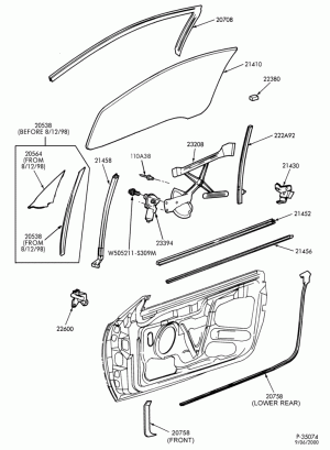 BODY SIDES AND QUARTER-Door window & related parts