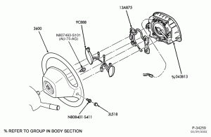 STEERING WHEEL & HORN-4-spoke wheel - with air bag