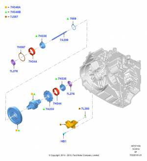 Transfer Drive Components, 6 Speed Auto Transmission 6F55; 19/JAN/2015