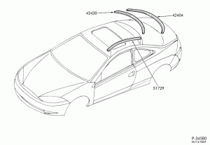 COUGAR - BACK WINDOW AND ROOF MOULDING