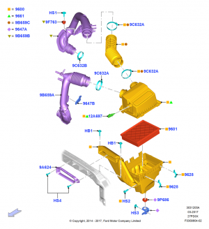 Air Cleaner, 2.7L DOHC 4V DI GT V6 GAS/FFV; 19/JAN/2015