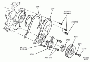 6 CYL. 4.9L-Engine front cover-E150/350