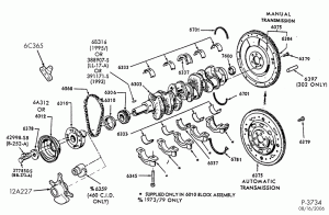 8 CYL. 5.8L-Crankshaft & flywheel-E150/350