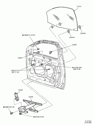 BODY SIDES AND QUARTER-Window parts - regulator, motor & related parts - front door