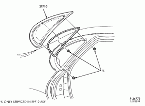 BODY SIDES AND QUARTER-Window parts - quarter - stationary - B/T 54 - Taurus