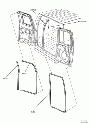 BODY SIDES AND QUARTER-Door opening weatherstrips - rear-E150/450