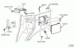 LIFT/TAILGATE, BACK-OF-CAB, BACK WINDOW-Fuel filler door, cable, latch & lever-DM