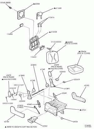 SEATS AND SEAT BELTS-Rear seat parts - bucket - L.H. - cloth-DM