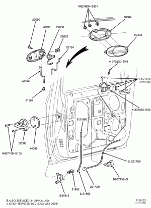 BODY SIDES AND QUARTER-Front door - handle & latch parts-TW