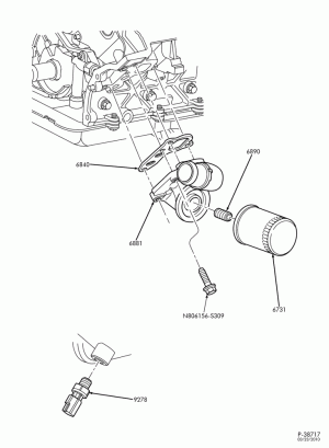 8 CYL. 5.4L - SOHC-Oil filter adaptor - with front-block mounted oil filter-TN