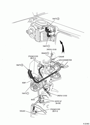 HEATERS-Heater hoses - 8 cyl. 5.8L - without aux. heater-E250/350,E(Super Duty)