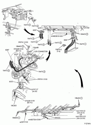 HEATERS-Heater hoses - 8 cyl. 5.8L - with a/c - with aux. heater-E250/350,E(Super Duty)