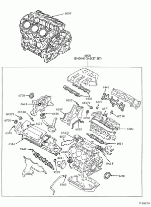 6 CYL. 2.5L - DOHC-Engine gasket kit