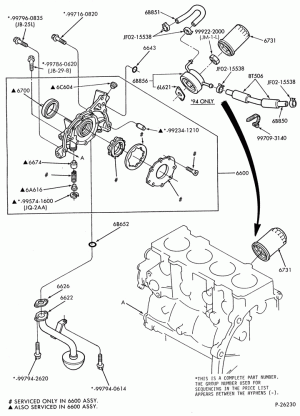 4 CYL. 2.0L-Oil pump, screen and related parts