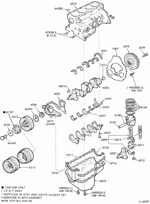 4 CYL. 2.3L (140 C.I.D.) - OHC-Engine parts- internal - lower