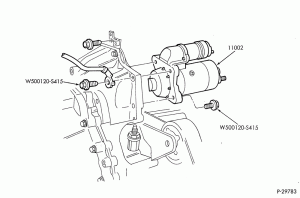 DISTRIBUTOR AND IGNITION SYSTEM-Starter motor installation - 4 cyl. 2.0L