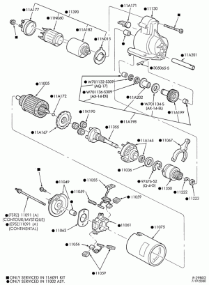 DISTRIBUTOR AND IGNITION SYSTEM-Starter & drive assembly - 6 cyl. 2.5L
